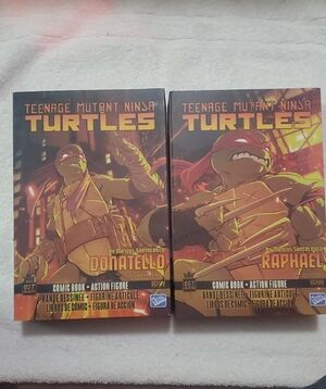 Donatello & Raphael Comic Book Action Figure Set - Brown/Red